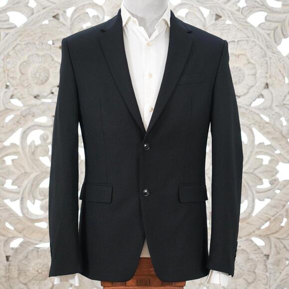 Zara Men's Daily Suit Blazer 40 Textured Cooling Wool Blend Sharp & Modern Fit
